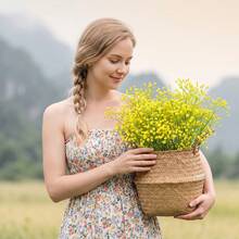 Babys Breath Artificial Flowers Bulk, 15Pcs, Yellow - Yellow - View 6