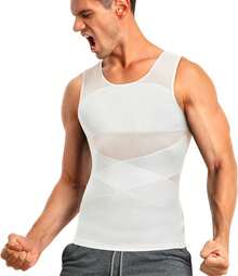 Top moldeador para hombre en azul medio lavado, tallas M/L/XL/XXL/34. - Azul lavado medio - Ver 8
