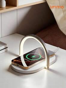 JMMO Wireless Charger With Night Light And Phone Holder, Fast Charging - White - View 1