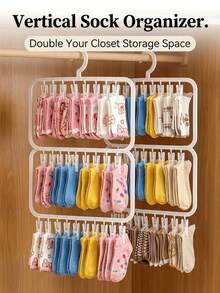 1pc Multi-Functional Hanging Rack Laundry Drying Tool, Suitable For Socks, Underwear, Shirts, Pants And Skirts, Ideal For Bedroom, Bathroom, Dorm, Bedside Area And Back To School Season Decoration - Multicolor - View 1