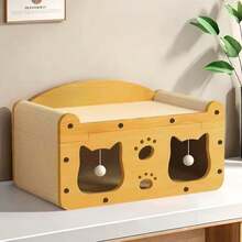 1pc 2-In-1 Cat Scratching Board & Cat Bed, Durable Corrugated Cardboard, Double Layer Design, Suitable For All Seasons (Cat Supplies) - Multicolor - View 8
