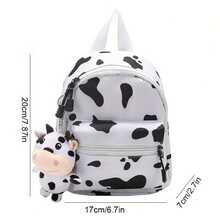 1pc Mini Cow Print Backpack, Outdoor Travel Crossbody Bag For Women, Casual Small Backpack, Back To School Essential, Halloween, Christmas Gift - A - View 2