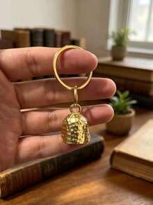 Brass Vintage Distressed Bell, Hammered Texture Bell Pendant, Camping Backpack Charm Bell, Pet Collar Bell, Home Decor Bell, Keychain Bell - 1PC - View 15