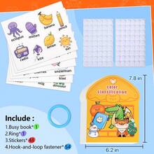 Montessori Busy Book Color Sorting Toy 3+, Educational Color Sorting Quiet Book, Parent-Child Interactive Number Cognition, Tear And Stick Book, Early Learning Color Cognition Book, Reusable Sticker Puzzle Toy For Toddlers - Multicolor - View 6