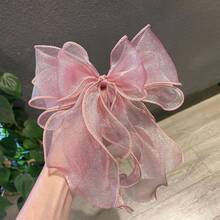 1 buah Jepit Rambut Pita Berumbai Organza - Putih - View 4