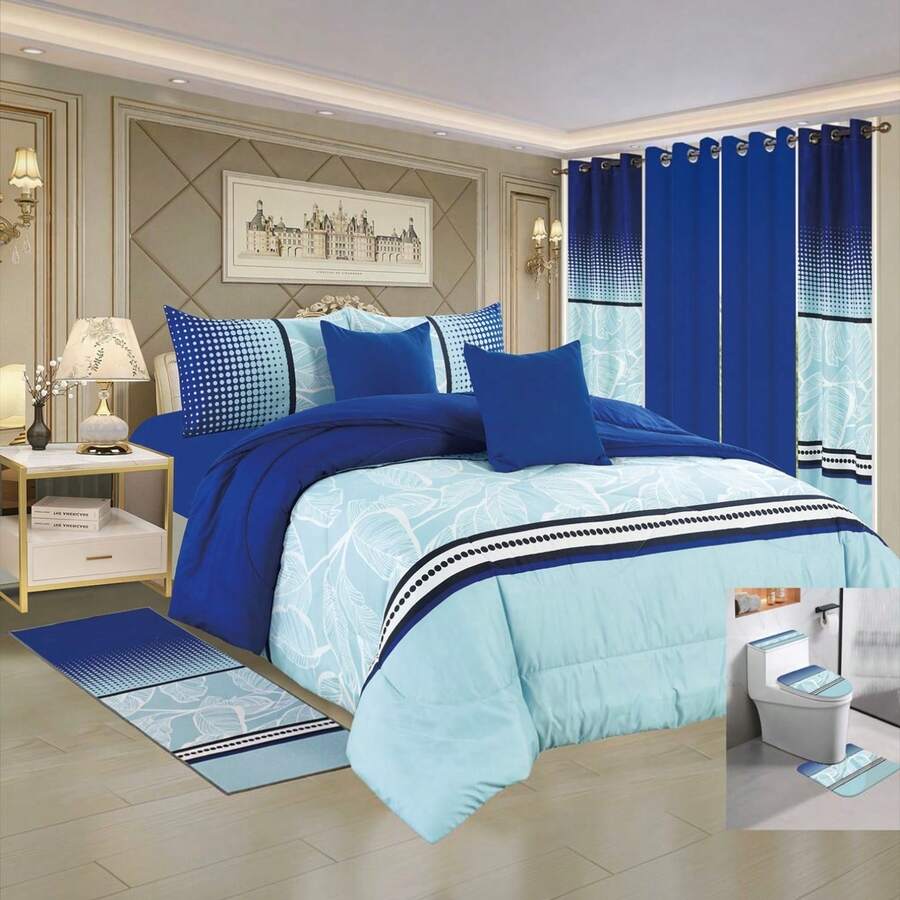 Casaisla Home Collection Quilt Sets - Baby Blue - View 1