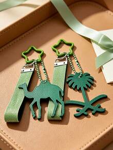 Pu Coconut Camel Palm Tree Bag Charm,Rhinestone Wristband Keychain,Leather Palm Tree Bag Accessory,Fashion Women Handbag Charms,Perfect Holiday Gift - Multicolor - View 7