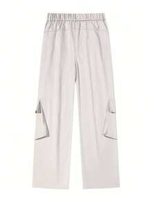 Men's Cargo Pants With Pockets Straight Leg Casual Long Pants - Beige - View 2