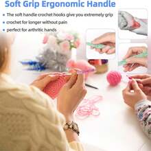 1 Set Candy Color Crystal Glossy Crochet Hook Tool Kit, Ergonomic Soft Grip Knitting Needles And Crochet Hooks Set, DIY Yarn Knitting Tools For Shawls, Blankets, Scarves, Suitable For Beginners And Experienced Users - Crystal Style - View 10