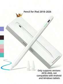 1pc Fast Charging Stylus Pen Compatible With Apple 2018-2024 Models, 120mAh Lithium-Ion Battery, Pressure Sensitivity & Tilt Support, Compatible With Apple Pencil, 10th/9/8/7/6 Gen, Pro 11/12.9/13 Inch M4, Air 3/4/5/M2, Mini 5/6 [No Magnetic Charging Function] - Multicolor - View 3