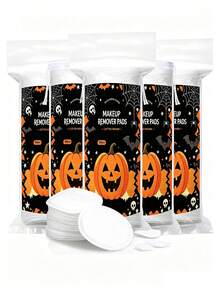 100Pcs Premium Lint-Free Cotton Pads, Dual-Sided Soft Absorbent Makeup Remover Pads, Halloween, Festivals, Parties, Gifts - White - View 2