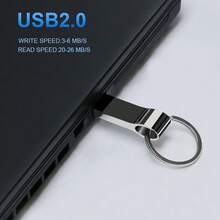 BIYETIMI USB 2.0 金屬鑰匙造型隨身碟，適用於 PC 筆記型電腦，32GB/64GB/128GB - 灰色 - 查看 4