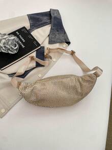 1pc Gold PVC Shiny Women's Waist Bag Chest Bag - Gold - View 5