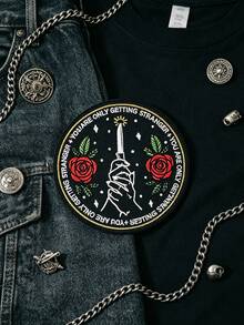 1pc/2pcs/4pcs/5pcs/6pcs/8pcs/10pcs Rose Hand Round Embroidered Iron‑On Patch - Multicolor - View 1