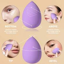 40 Pcs/30 Pcs Complete Cosmetic Set, 30 Pcs Purple Mini Makeup Brushes Plus 10 Pcs Beauty Accessory Kit, Flexible Low‑Absorption Bristles Reduce Cosmetic Waste, Matching Accessories Realize Convenient Makeup And Cleaning Work. - Multicolor - View 7