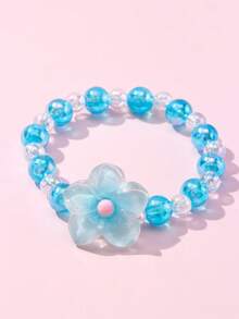 6Pcs Kids Flower Beaded Bracelet Set, Cute Hand Jewelry For Holiday Party, Ideal Birthday Gift For Little Girls - Multicolor - View 10