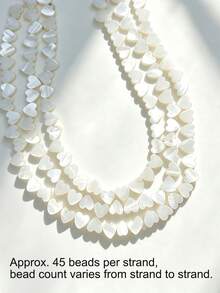1 Strand White Natural Shell Beads Star Moon Heart Beads Accessories DIY Jewelry Making Decorative Beads Can Be Used For Necklaces Earrings And Clothing Decoration - White - View 14