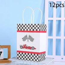 Durable Paper Building Block Gift Bags, Cute Block‑Embossed Pattern Red Blue Green Yellow Rectangular Handle Treat Bags For Kids Building‑Brick Themed Birthday Party Candy Favor Supplies - View 8
