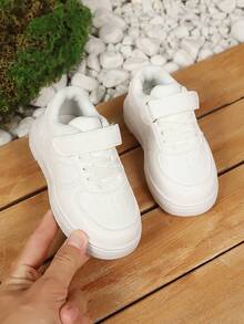 1 Pair Kids Spring/Autumn New Fashion Versatile Anti-Slip Casual Daily Outdoor Soft Sole Sneakers - White - View 3