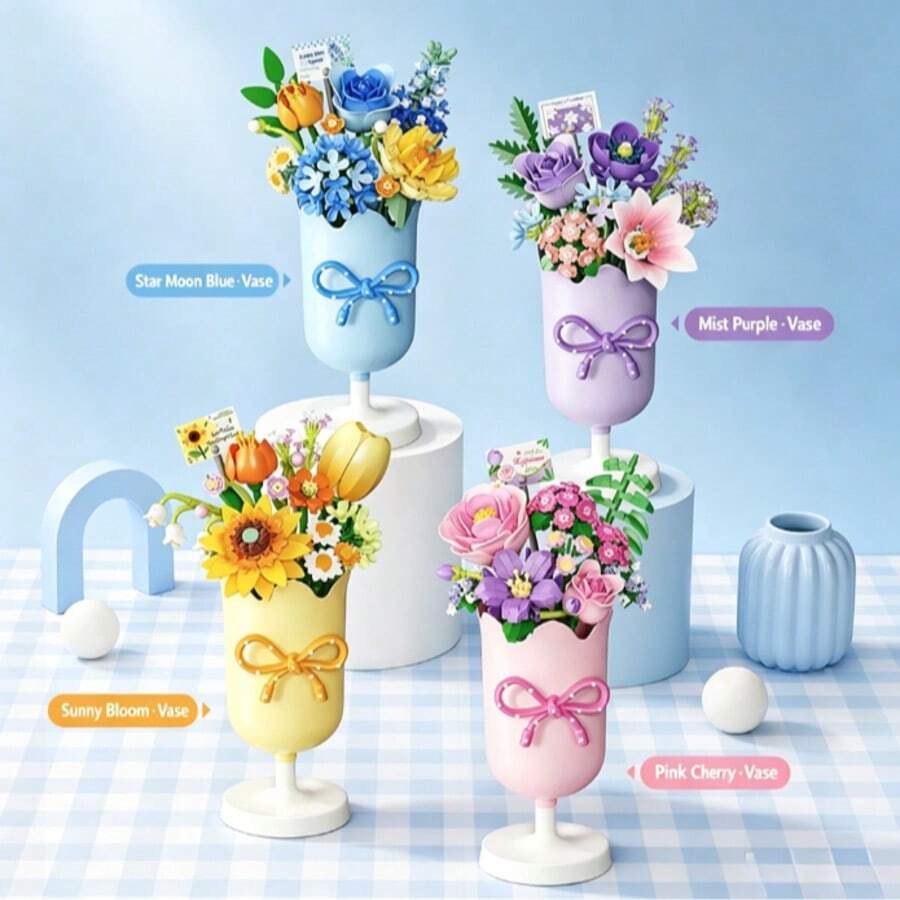 Floral Architecture Building Blocks Set, Plant Bouquet Set, DIY Floral Architecture, Home Decor Display - Multicolor - View 1