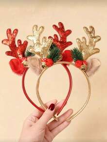 1 buah Bando Tanduk Rusa Natal, Hadiah Dekorasi Liburan, Aksesori Rambut, Cocok untuk Pakaian Liburan - MultiWarna - View 7