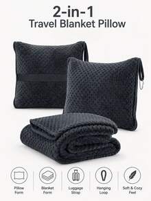 Portable 2-In-1 Travel Pillow And Blanket With Foldable Throw, Suitable For Flights, Road Trips, Train Journeys, Hotels, Offices, Business Trips And Weekend Getaways, Travel Essential And Also Suitable For Daily Use - One Size Fits All - View 12