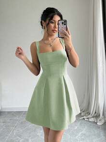Women Midi Dresses - Green - View 1