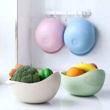 1pc Rice Washing Strainer Basket With Handle, Creative Plastic Multi-Functional Kitchen Colander, Sink Filter Tool, Streamlined Large Capacity Design, Quick Draining And Easy Storage, Suitable For Washing Rice And Vegetables, Kitchen Storage Basket, Personalized Gift For New Year, Mother's Day, Father's Day, Graduation Season - Multicolor - View 7