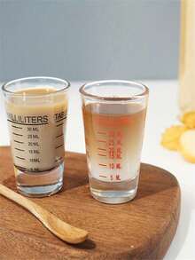 1pc Calibrated Glass Cup, Durable And Microwave Friendly, Suitable For Espresso, Wine And Essential Kitchen Accessory - Multicolor - View 4