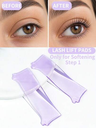 Lomansa 2pcs Eyelash Curling Rods & Softening Pads, For Eyelash Lift, Super Soft & Comfortable, Reusable