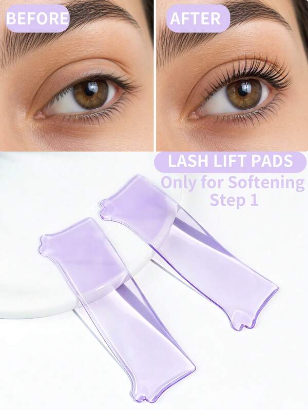 Lomansa 2pcs Eyelash Curling Rods & Softening Pads, For Eyelash Lift, Super Soft & Comfortable, Reusable