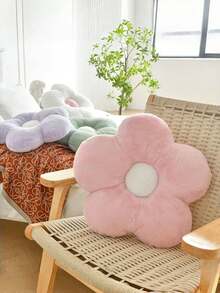 Flower Shaped Throw Pillow, Soft Floral Design Cushion, Home Decor, Suitable For Sofa, Chair, Bed, Flower Floor Pillow, Adult Bedroom Living Room, Spring Gift, Perfect For Friends And Family - White Powder Core - View 2