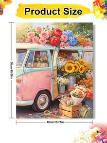 1件數字油畫花車，手工畫布藝術，適合成人初學者，DIY無框數字油畫，居家牆面裝飾禮物 - B - 查看 11