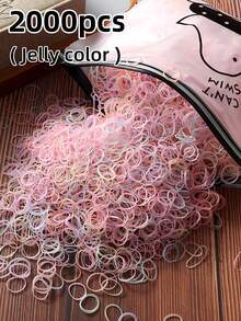 5000/3000/2000/1000pcs Mini Solid Color Disposable Hair Ties, Strong And Durable Small Hair Bands, Gentle On Hair, Suitable For Daily Use - Multicolor - View 15