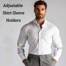 2 Pcs Elastic Adjustable Armbands Non-Slip Shirt Sleeve Holders Cuff Garters - Multicolor - View 5