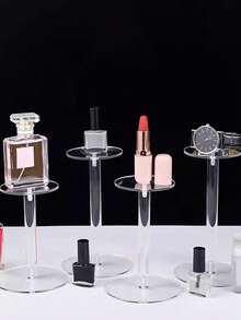 1pc Multi-Functional Transparent Acrylic Display Stand, Multi-Purpose Perfume Storage Rack, Blind Box Figure, Eyeshadow, Cosmetics Desktop Organizer Decorative Shelf - Clear - View 9