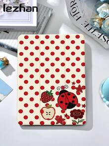 Lezhan 小瓢蟲紅色波點圖案保護殼，相容 Kindle 2024、Ko-Bo、Kindle NK 11/Kindle Youth Edition/Kindle Paperwhite 5，相容 iPad 10.2 吋 10 代/11(A16)2025(11 吋)、Galaxy Tab A8 10.5 吋 2022，具備自動喚醒/睡眠功能，輕巧便攜，完美貼合並保護您的閱讀裝置 - 彩色 - 查看 30