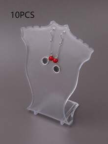 TONVIC Transparent Small Plastic Necklace Display Stand 1PC/10Pcs - Clear - View 10