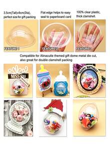 Hemispherical Transparent Plastic Dome, Used For Scrapbook And Greeting Card Decoration - Flat Hemispherical Packaging, Gift Packaging Top Cover, Gift Box Transparent Plastic Lid, Scrapbook And Greeting Card Making, Handmade Top Cover - Multiple Styles - View 9