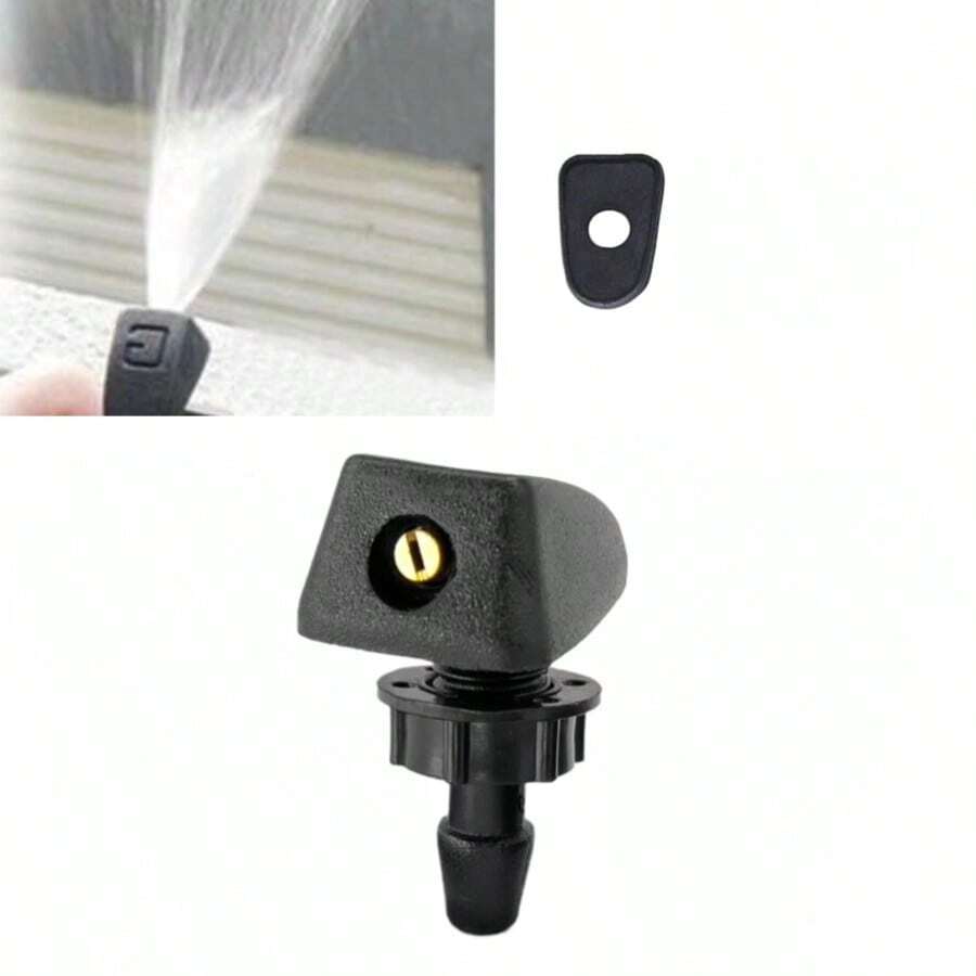 TRTY Universal Car Windshield Washer Spray Nozzle Kit, Car Wiper Spray Head Replacement Parts, DIY Connector Accessories, Single-Hole Adjustable Fan-Shaped Kit, Universal For Small Cars, Trucks, Off-Road Vehicles, RVs