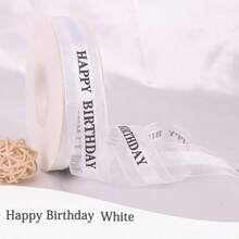 Happy Birthday Chiffon Ribbon ~ Bow Ribbon Packaging For Bouquet, Clothing, Cake, Gift Box - Multicolor - View 13