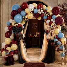124Pcs Dark Red Burgundy Ruby White Balloons Kit For Birthday Bridal Baby Shower Wedding Prom Anniversary Engagement Party Decor - View 1
