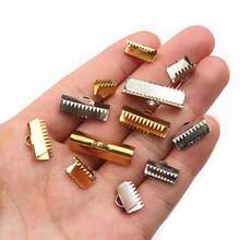 10Pcs 8-25mm Stainless Steel Crimp End Beads Buckle Tips Clasp Cord Flat Cover Clasps Connectors For DIY Jewelry Making - Ribbon Ends - View 7