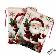 2pcs Christmas Theme Oversized Gift Bags, Santa Claus Snowflake Gift Box Pattern Print, Can Be Used As Christmas Gift Bags, Decorative Props Yard Storage Bags, Create Christmas Atmosphere, Very Suitable For Holiday Gift Bags, Wedding Packaging, Birthday Party Gift Bags, Etc. - Multicolor - View 10