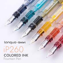Languo 4-Color Ink Fountain Pen Set, Replaceable Ink Cartridge Fountain Pens, Precision Fine Nib, Wear-Resistant Alloy Nib For Smooth And Stable Writing, Rich Saturated And Transparent Ink Colors, Student Writing, Calligraphy, Drawing, Art, Doodle, Business Gift - Multicolor - View 6