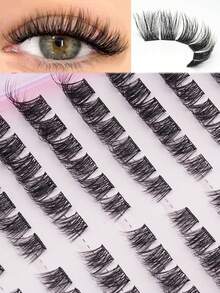 120pcs Glue-Free Individual Lash Clusters, 3D Fluffy Wispy False Eyelashes, Mixed Length DIY Lash Extensions, Dense Voluminous Cluster Lashes, Soft Lightweight Reusable Eyelash Clusters, Easy No-Glue Application For Parties, Photos & Special Events - D - View 7