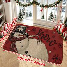 1/2/3pcs Christmas Theme Kitchen Rug, Flannel Kitchen Rug Comfortable Soft Absorbent Non-Slip Machine Washable With Non-Slip Backing Suitable For Multiple Scenes Entrance Living Room Bedroom Kitchen Dining Room Bathroom Laundry Room Hallway Christmas Holiday Decoration Home Mat - Multicolor - View 11