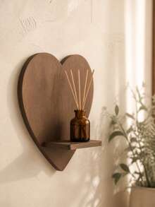 1pc Heart-Shaped Wall Hanging Storage Rack, Heart-Shaped Wall Storage Shelf, Creative Floating Display Shelf, Wall Display Board, Small Wall Hanging Display Rack, Decorative Storage Integrated Display Shelf, Minimalist Home Storage Board, Wall Small Item Storage Rack, Wall Decor Storage Shelf, Christmas Gift - Love Model - View 7