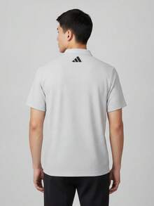 Adidas 男士  SL 針織領短袖 Polo 衫 TLF7393 - 淺灰色 - 查看 2