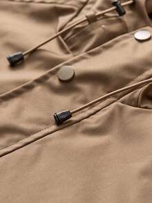 Men's Solid Color Casual Versatile Long Sleeve Jacket, Suitable For Daily Commute, Travel - Khaki - View 5